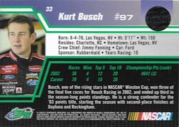 2003 eTopps #33 Kurt Busch Back