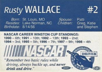 1999 CHP Sears Point Raceway #NNO Rusty Wallace Back