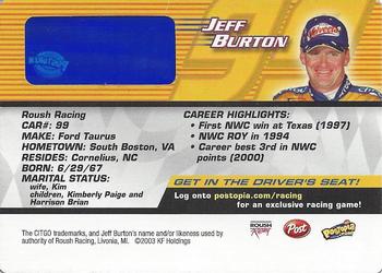 2004 Post Cereal Kraft Racing #NNO Jeff Burton Back
