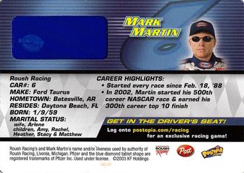 2004 Post Cereal Kraft Racing #NNO Mark Martin Back
