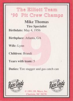 1991 Maxx The Bill Elliott Team #NNO Mike Thomas Back