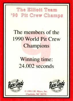 1991 Maxx The Bill Elliott Team #NNO Bill Elliott's Pit Crew Back
