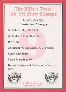 1991 Maxx The Bill Elliott Team #NNO Glen Blakely Back