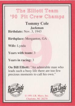 1991 Maxx The Bill Elliott Team #NNO Tommy Cole Back