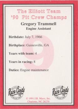 1991 Maxx The Bill Elliott Team #NNO Greg Trammell Back