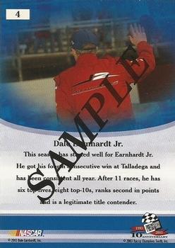 2003 Press Pass VIP - Beckett Samples #4 Dale Earnhardt Jr. Back