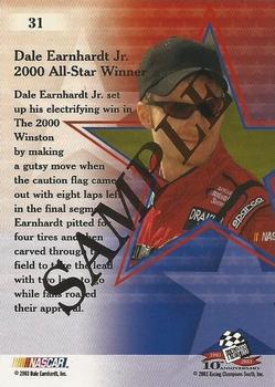2003 Press Pass VIP - Beckett Samples #31 Dale Earnhardt Jr. Back