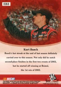 2003 Press Pass VIP - Ebay Previews #EB3 Kurt Busch Back