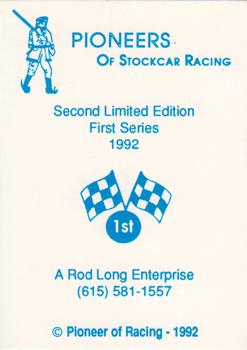 1992 Pioneers of Stockcar Racing #NNO Cover Card Front