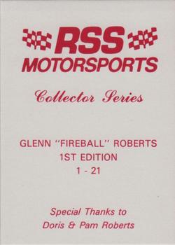 1991 RSS Motorsports Fireball Roberts #NNO Cover Card 1-21 Front