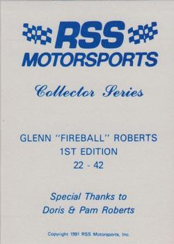 1991 RSS Motorsports Fireball Roberts #NNO Cover Card 22-42 Front