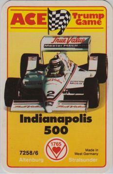 1987 Ace Trump Game Indianapolis 500 #NNO Cover Card Front