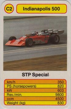 1987 Ace Trump Game Indianapolis 500 #C2 STP Special Front
