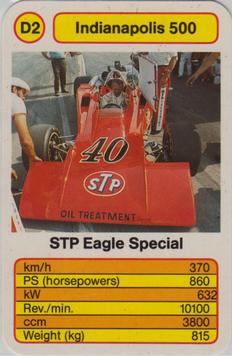 1987 Ace Trump Game Indianapolis 500 #D2 STP Eagle Special Front
