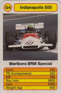 1987 Ace Trump Game Indianapolis 500 #G4 Marlboro BRM Special Front