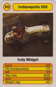 1987 Ace Trump Game Indianapolis 500 #H3 Indy Midget Front