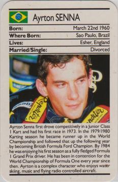 1987 Ace Fact Pack Sporting Greats Motor Racing #NNO Ayrton Senna Front