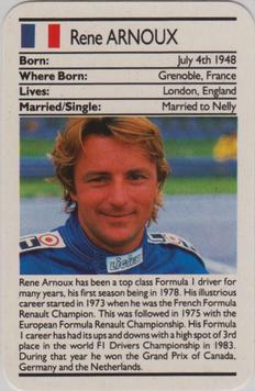 1987 Ace Fact Pack Sporting Greats Motor Racing #NNO Rene Arnoux Front