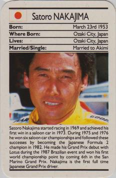 1987 Ace Fact Pack Sporting Greats Motor Racing #NNO Satoro Nakajima Front
