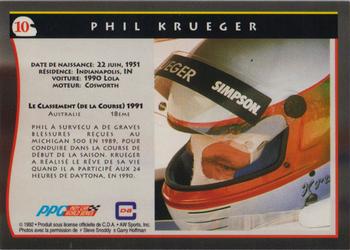 1992 All World Indy - (French) #10 Phil Krueger Back