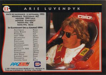 1992 All World Indy - (French) #11 Arie Luyendyk Back