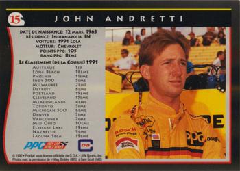 1992 All World Indy - (French) #15 John Andretti Back