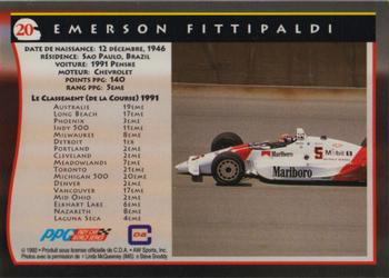 1992 All World Indy - (French) #20 Emerson Fittipaldi Back