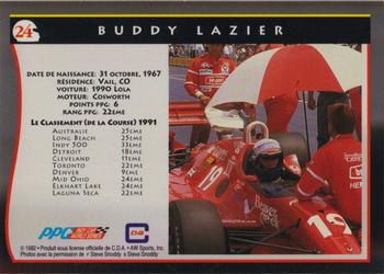 1992 All World Indy - (French) #24 Buddy Lazier Back