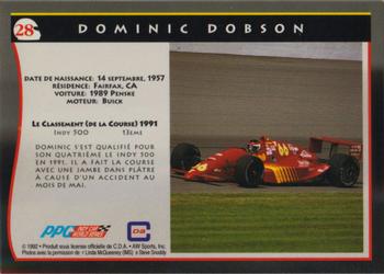 1992 All World Indy - (French) #28 Dominic Dobson Back