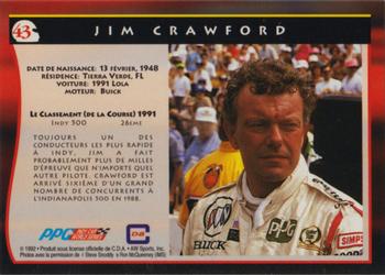 1992 All World Indy - (French) #43 Jim Crawford Back
