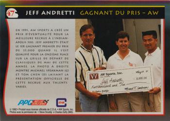 1992 All World Indy - (French) #47 Jeff Andretti Back