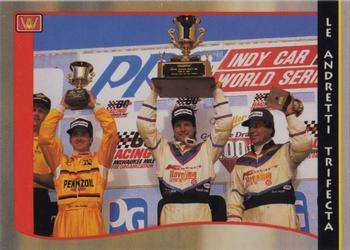 1992 All World Indy - (French) #50 Le Andretti Trifecta Front