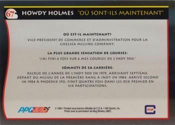 1992 All World Indy - (French) #67 Howdy Holmes Back