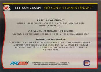 1992 All World Indy - (French) #68 Lee Kunzman Back