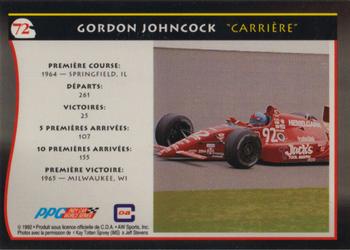 1992 All World Indy - (French) #72 Gordon Johncock Back