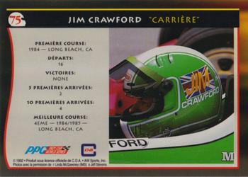 1992 All World Indy - (French) #75 Jim Crawford Back