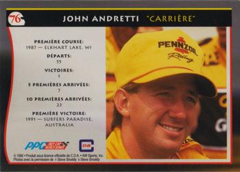 1992 All World Indy - (French) #76 John Andretti Back