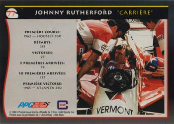 1992 All World Indy - (French) #77 Johnny Rutherford Back
