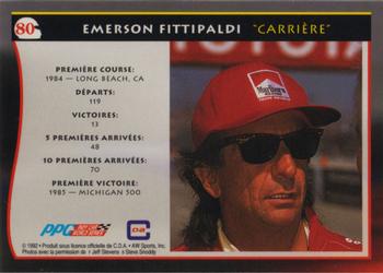 1992 All World Indy - (French) #80 Emerson Fittipaldi Back