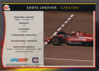 1992 All World Indy - (French) #86 Eddie Cheever Back