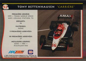 1992 All World Indy - (French) #92 Tony Bettenhausen Back