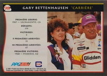 1992 All World Indy - (French) #98 Gary Bettenhausen Back