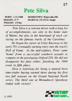1993 Victory #17 Pete Silva Back