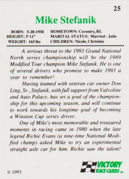 1993 Victory #25 Mike Stefanik Back
