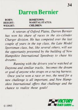 1993 Victory #34 Darren Bernier Back