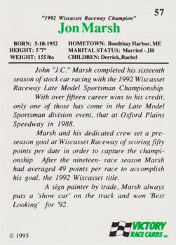 1993 Victory #57 J.C. Marsh Back