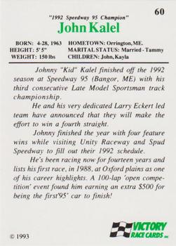 1993 Victory #60 John Kalel Back