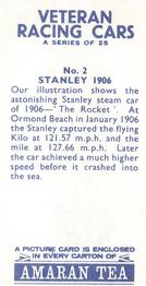 1966 Amaran Tea Veteran Racing Cars #2 Stanley 1906 Back