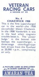1966 Amaran Tea Veteran Racing Cars #4 Chadwick 1908 Back