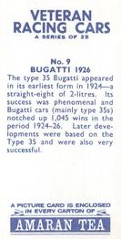 1966 Amaran Tea Veteran Racing Cars #9 Bugatti 1926 Back